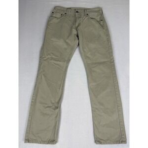 Levi's 514 Tan Jeans Pants White Tab English Khaki Tan Men 29x30 Black Patch
